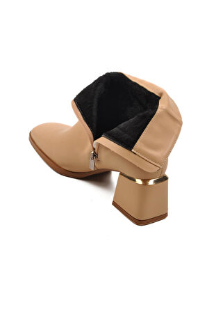 Pierre Cardin PC-54000 Bej İçi Kürklü Kadın Topuklu Bot