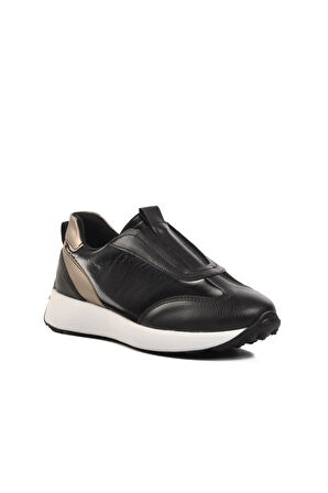 Ayakmod 7539 Siyah-Beyaz Slip-On Kadın Sneaker