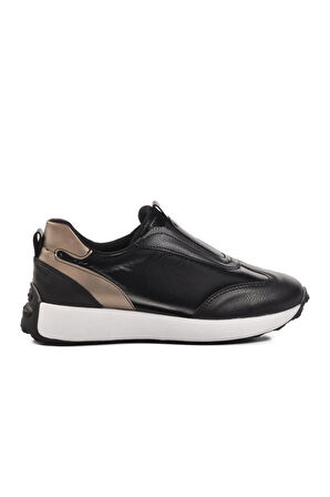 Ayakmod 7539 Siyah-Beyaz Slip-On Kadın Sneaker