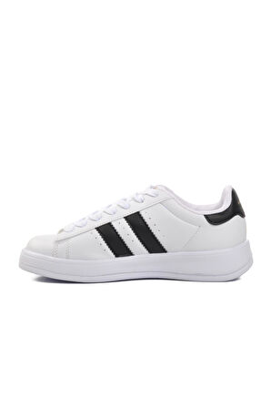 Ayakmod B-573 Beyaz-Siyah Unisex Bağcıklı Sneaker