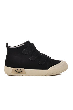 Walkway Siyah Unisex Cırtlı Çocuk Sneaker Walkway 34-P