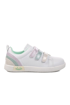 Walkway Beyaz-Mint Unisex Cırtlı Çocuk Sneaker 6502-P