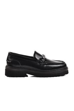 Ayakmod Premium 7710 Siyah Açma Hakiki Deri Erkek Loafer Ayakkabı