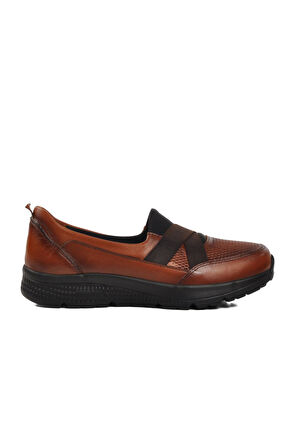 Ayakmod 017-L Taba Hakiki Deri Kadın Günlük Ayakkabı