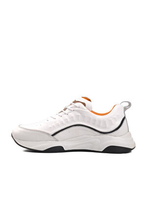 Ayakmod Premium 495 M Beyaz Hakiki Deri Erkek Sneaker