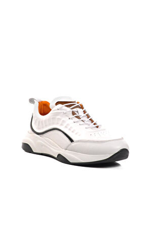 Ayakmod Premium 495 M Beyaz Hakiki Deri Erkek Sneaker
