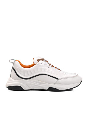 Ayakmod Premium 495 M Beyaz Hakiki Deri Erkek Sneaker