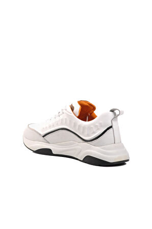 Ayakmod Premium 495 M Beyaz Hakiki Deri Erkek Sneaker