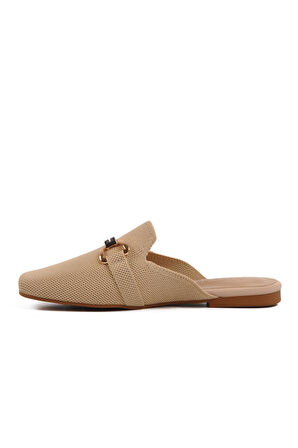 Ayakmod 277132 Z Bej  Kadın Önü Kapalı Triko Terlik