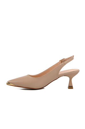 Ayakmod 357140 Z Bej Kadın Topuklu Ayakkabı Stiletto
