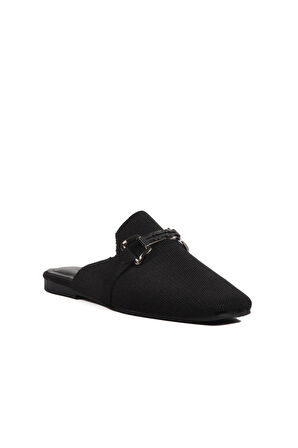 Ayakmod 277132 Z Siyah Kadın Triko Önü Kapalı Terlik