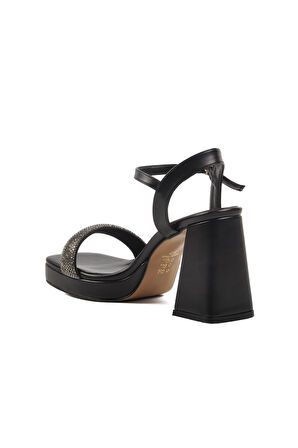 Ayakmod 336535 Z Siyah Kadın Platform Topuk Sandalet