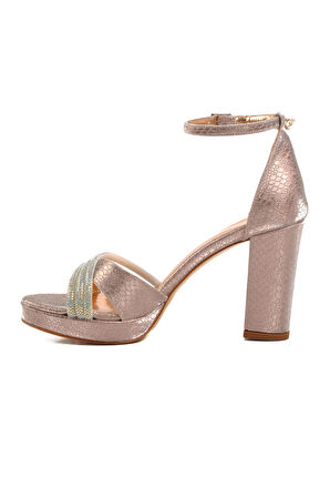 Ayakmod 655386 Z Rose Taşlı Kadın Platform Topuklu Ayakkabı