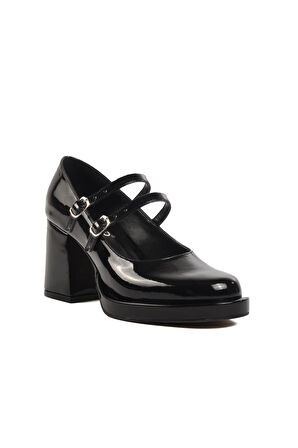 Ayakmod 336526 Z Siyah Rugan Kadın Topuklu Ayakkabı