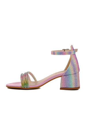 6504 F Pembe  Çocuk Abiye Ayakkabı Momy