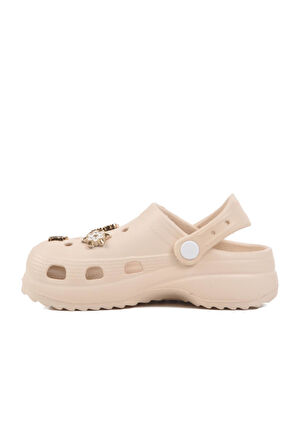 Ekru Hafif Kız Çocuk Sabo Terlik 205 F