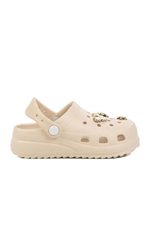 Ekru Hafif Kız Çocuk Sabo Terlik 205 F