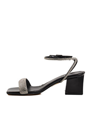Pierre Cardin PC-54670 Z Siyah Kadın Taşlı Abiye Sandalet