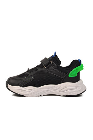 Siyah Cırtlı Unisex Çocuk Spor Ayakkabı Toti F