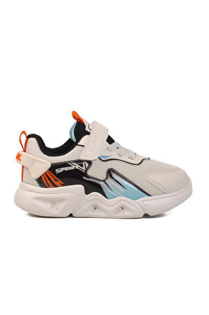 Beyaz Işıklı Cırtlı Unisex Çocuk Spor Ayakkabı Ruby P