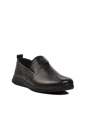 Siyah Hakiki Deri Erkek Sneaker 152-19028 M