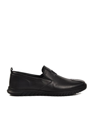 Siyah Hakiki Deri Erkek Sneaker 152-19028 M