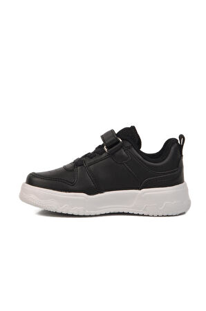 Siyah Cırtlı Unisex Çocuk Spor Ayakkabı 1603 B