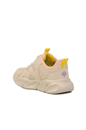 Krem Cırtlı Hafif Unisex Çocuk Spor Ayakkabı 1884 P