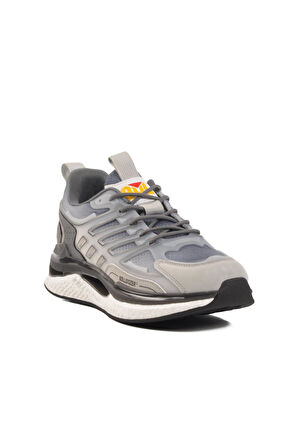Gri Yumuşak Taban Fileli Hafif Erkek Spor Ayakkabı 241398 M