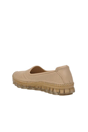 Bej Hakiki Deri Kadın Casual Ayakkabı 0001 Z