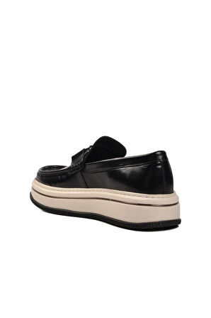 Siyah-Beyaz Hakiki Deri Erkek Sneaker 152-21108 M 