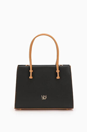 930156 Çanta Siyah-Camel  Kadın Omuz Çantası Levidor 