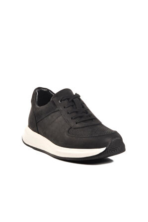 Vadoo 2197 M Siyah Nubuk Hakiki Deri Erkek Sneaker