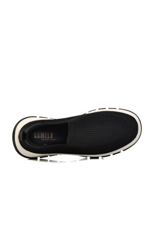 Siyah Beyaz Fileli Hafif Esnek Hava Alabilen Erkek Spor Ayakkabı Point M