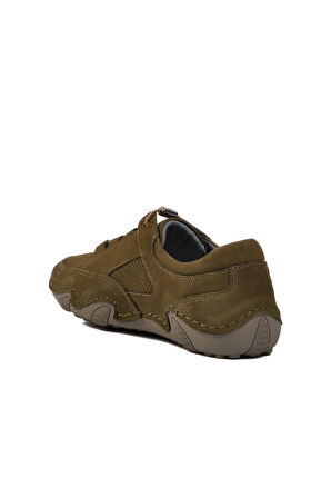 128 Z Haki Nubuk Hakiki Deri Kadın Günlük Ayakkabı