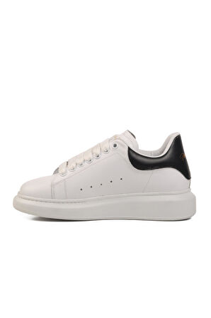 Ayakmod Premium 02028 M Beyaz-Siyah Hakiki Deri Erkek Sneaker