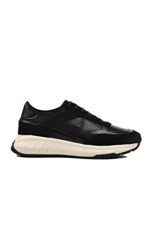 Ayakmod Premium 5394 M Siyah-Beyaz Hakiki Deri Erkek Sneaker
