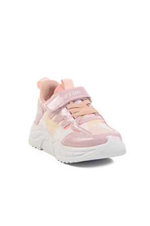 Pudra-Beyaz Tekstil Çocuk Spor Ayakkabı Ruffon 2320 P