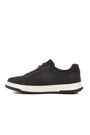 Siyah Nubuk Hakiki Deri Erkek Sneaker 2516 M