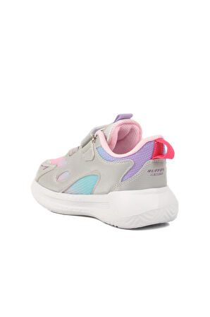 2480 P Gri-Pembe Tekstil Çocuk Spor Ayakkabı Ruffon 