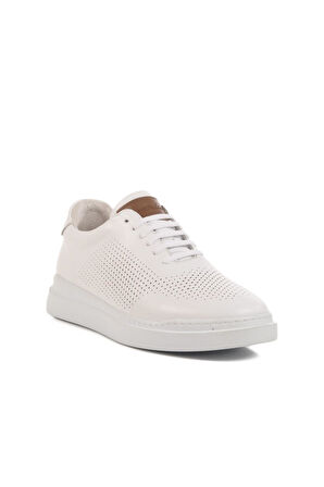 Premium 411 M Beyaz Hakiki Deri Erkek Sneaker