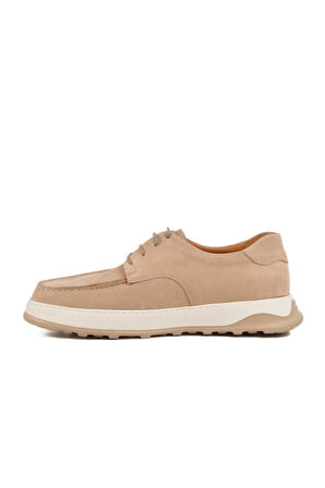 Ayakmod Premium 8212 M Bej Nubuk Hakiki Deri Erkek Sneaker