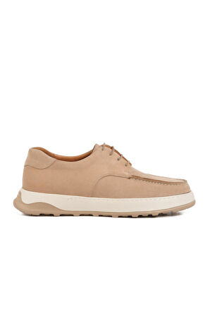 Ayakmod Premium 8212 M Bej Nubuk Hakiki Deri Erkek Sneaker
