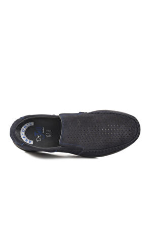 3Y1657-1-106 M Lacivert Nubuk Hakiki Deri Erkek Günlük Ayakkabı