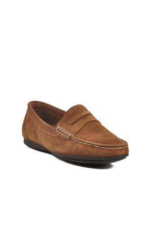 Kazar 3Y0113-163 M Toprak Nubuk Hakiki Deri Erkek Loafer