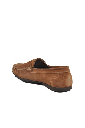 Kazar 3Y0113-163 M Toprak Nubuk Hakiki Deri Erkek Loafer