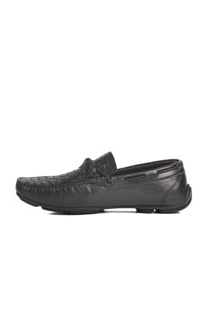 2Y0173Siyah Hakiki Deri Erkek Loafer