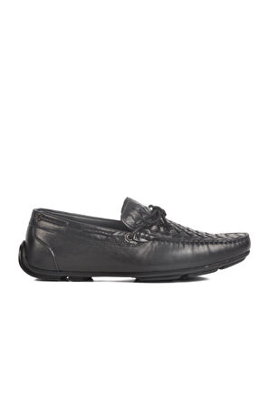 2Y0173Siyah Hakiki Deri Erkek Loafer