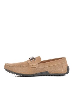 Komcero Welfare 2Y0274-163 M Bej Süet Hakiki Deri Erkek Loafer