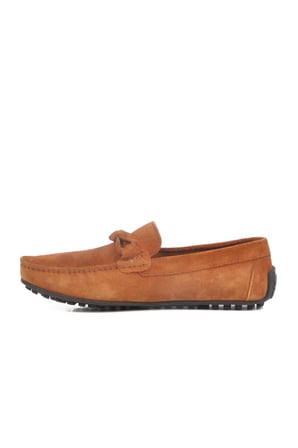2Y0216 Taba Süet Hakiki Deri Erkek Loafer